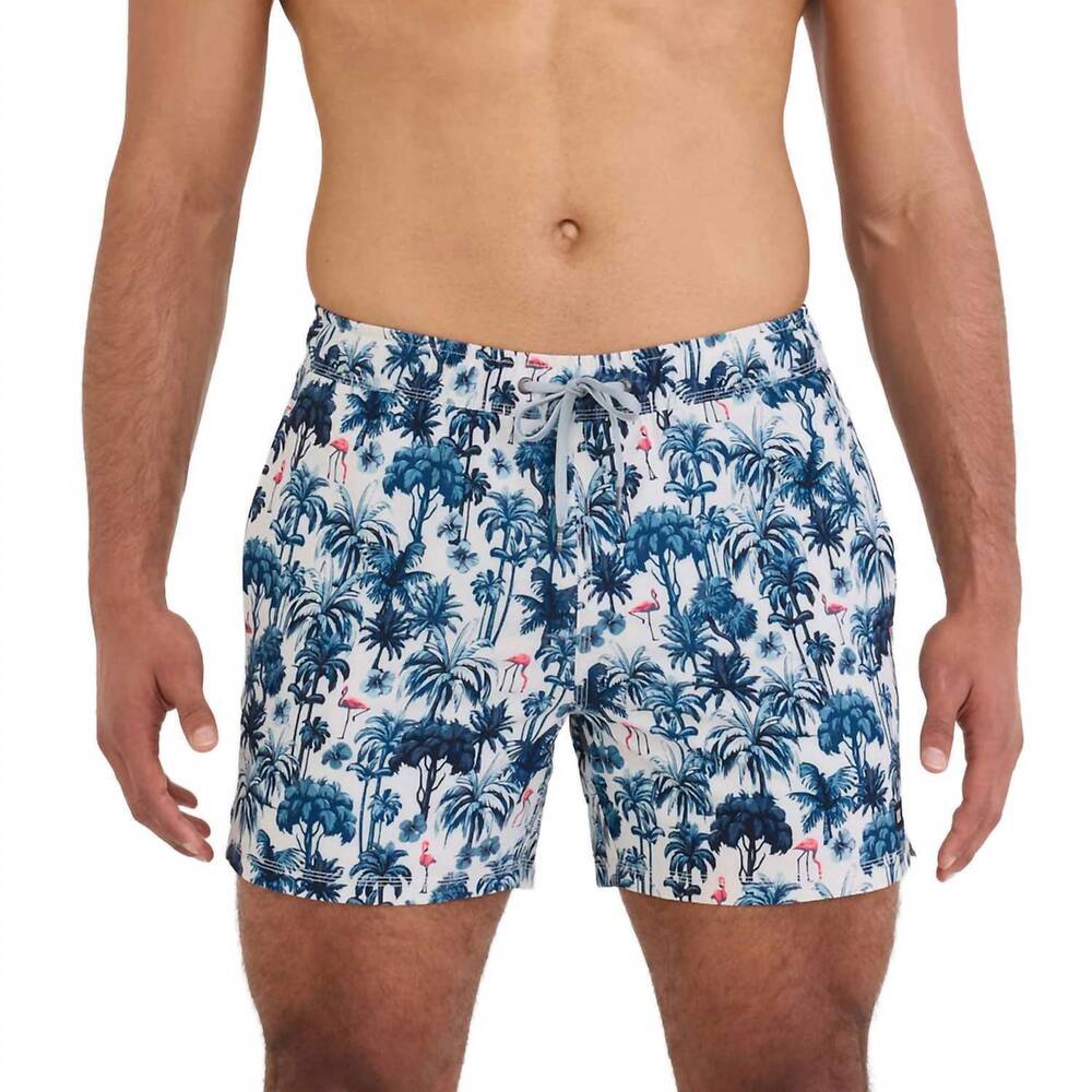 NEW SAXX oh buoy 2n1 volley swim trunks in palm mixed white sand